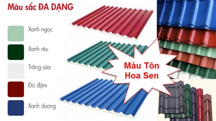 Màu tôn Hoa Sen thông dụng hiện nay