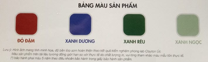 Mã màu tôn Việt Úc