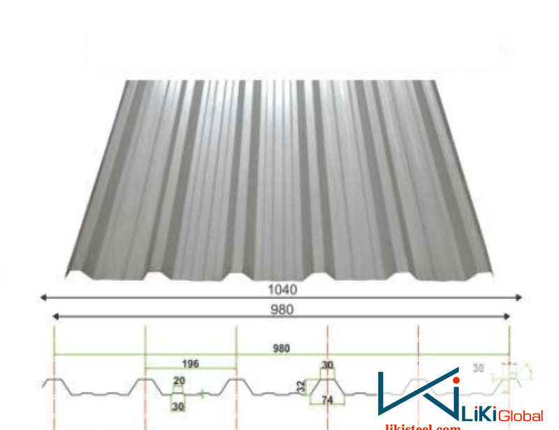 Kích thước tôn lợp 6 sóng vuông