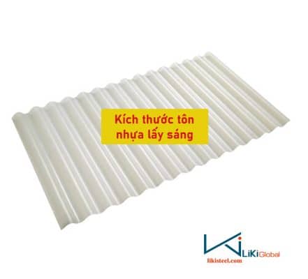 Cùng Liki Steel tìm hiểu kích thước tôn nhựa lấy sáng mới nhất